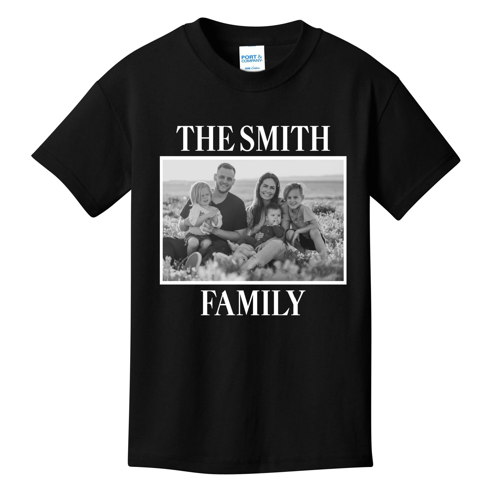 Custom Family Portrait - Personalized Family Photo for Cherished Memories Kids T-Shirt - Front