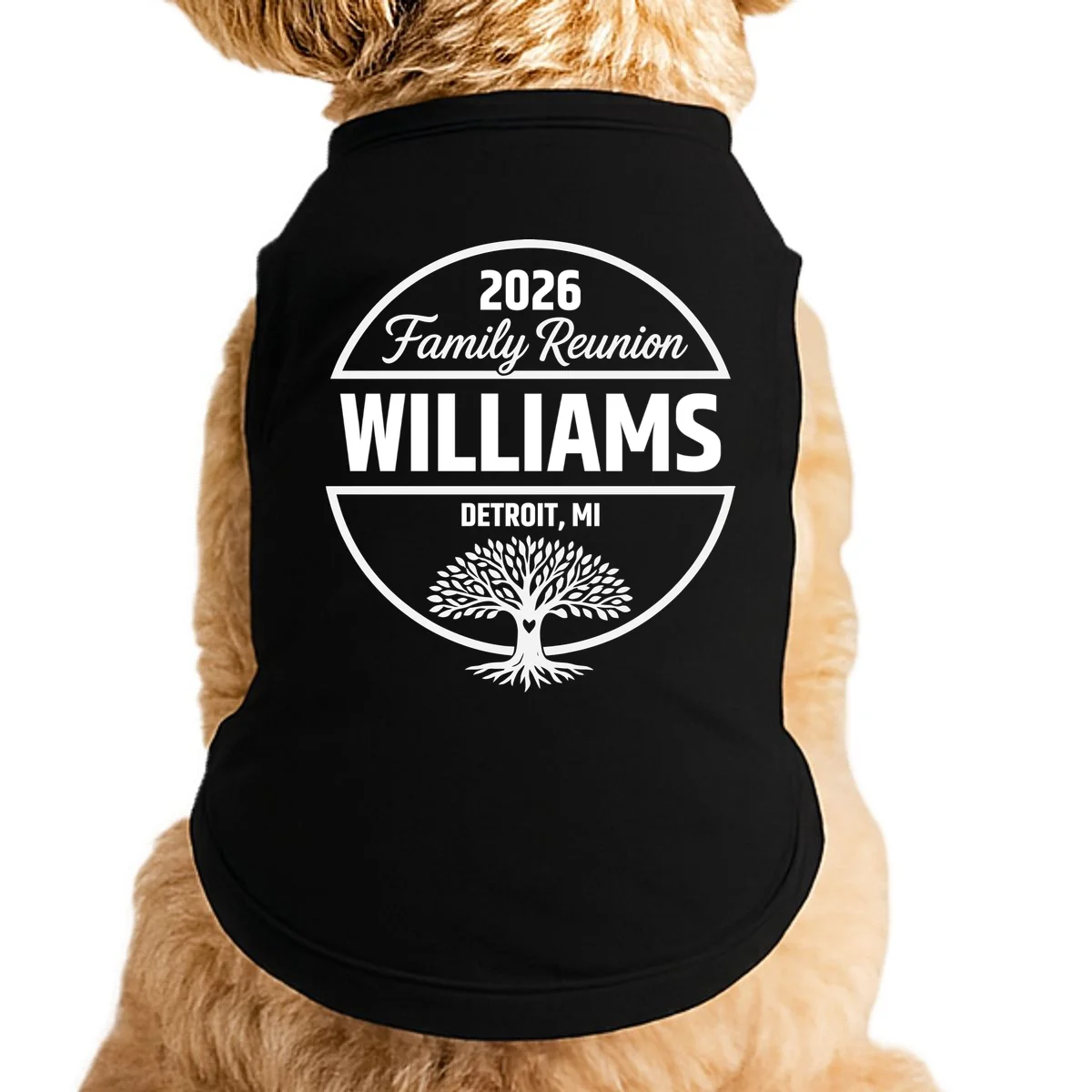 Custom Family Reunion Family Tree Doggie Tank - Front