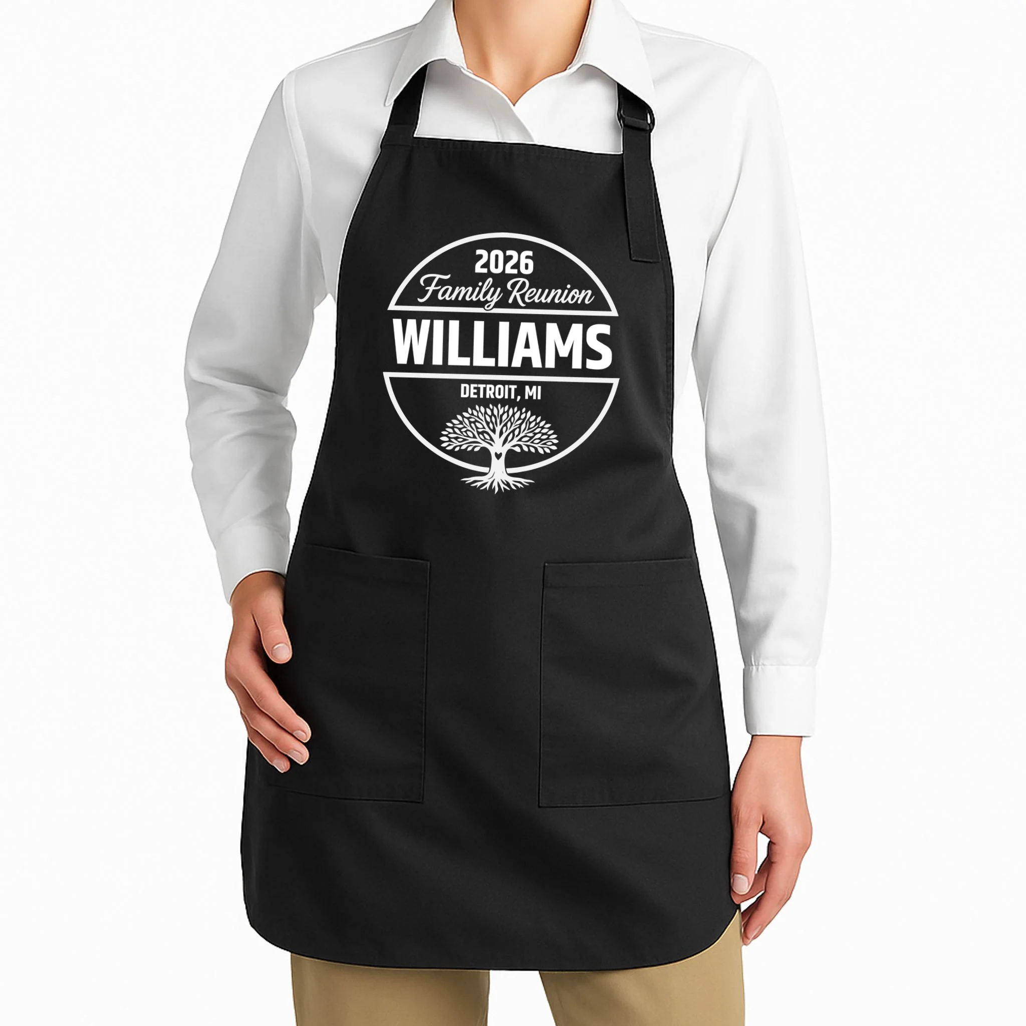 Custom Family Reunion Family Tree Apron - Front 1