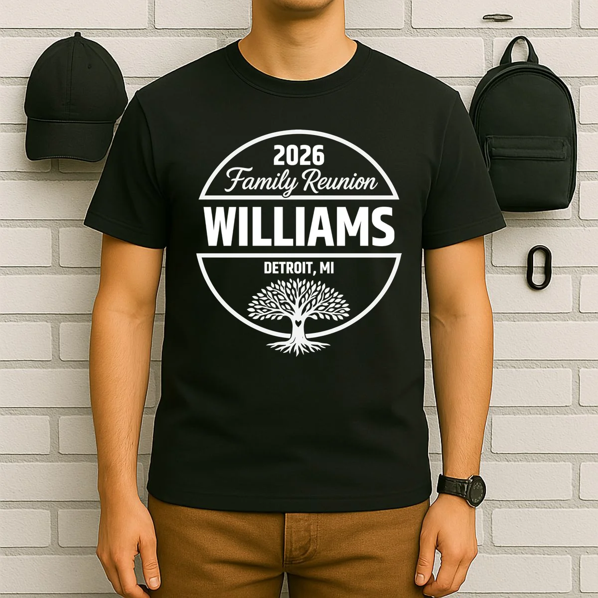 Custom Family Reunion Family Tree T-Shirt - Front 6
