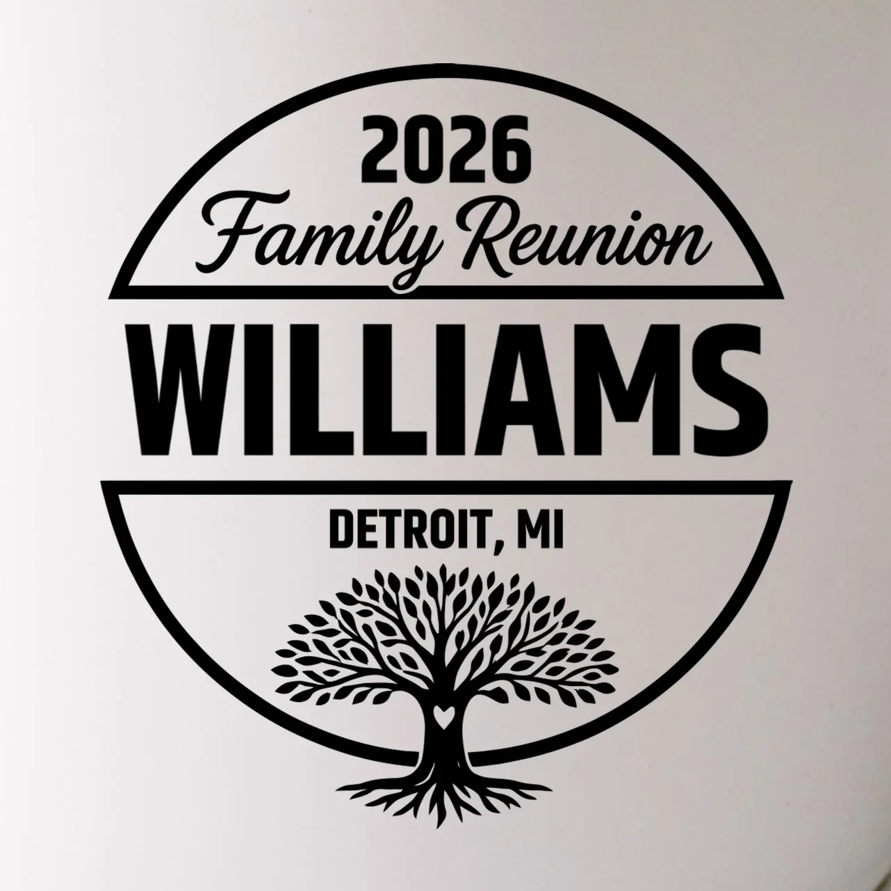 Custom Family Reunion Family Tree Mug - Front - Close-up