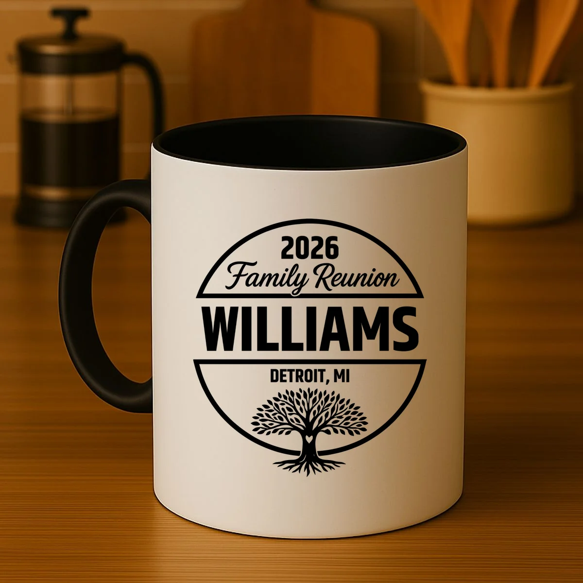 Custom Family Reunion Family Tree Coffee Mug - Front 3