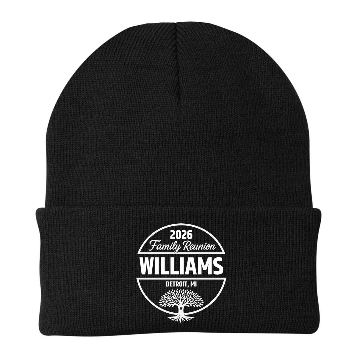Custom Family Reunion Family Tree Beanie - Front