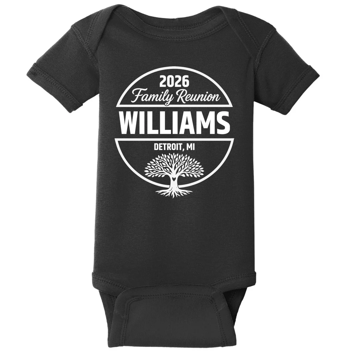 Custom Family Reunion Family Tree Baby Bodysuit - Front
