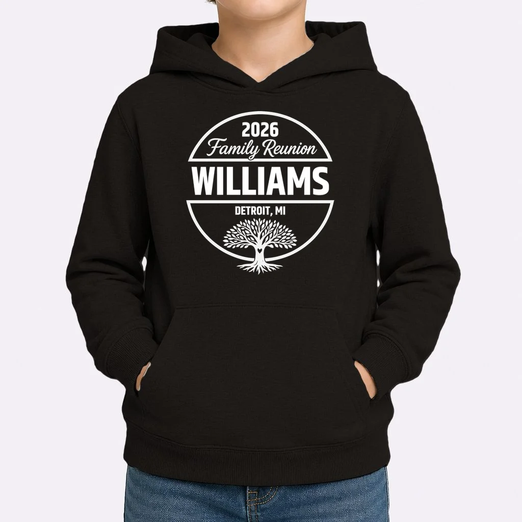 Custom Family Reunion Family Tree Kids Hoodie - Front 1