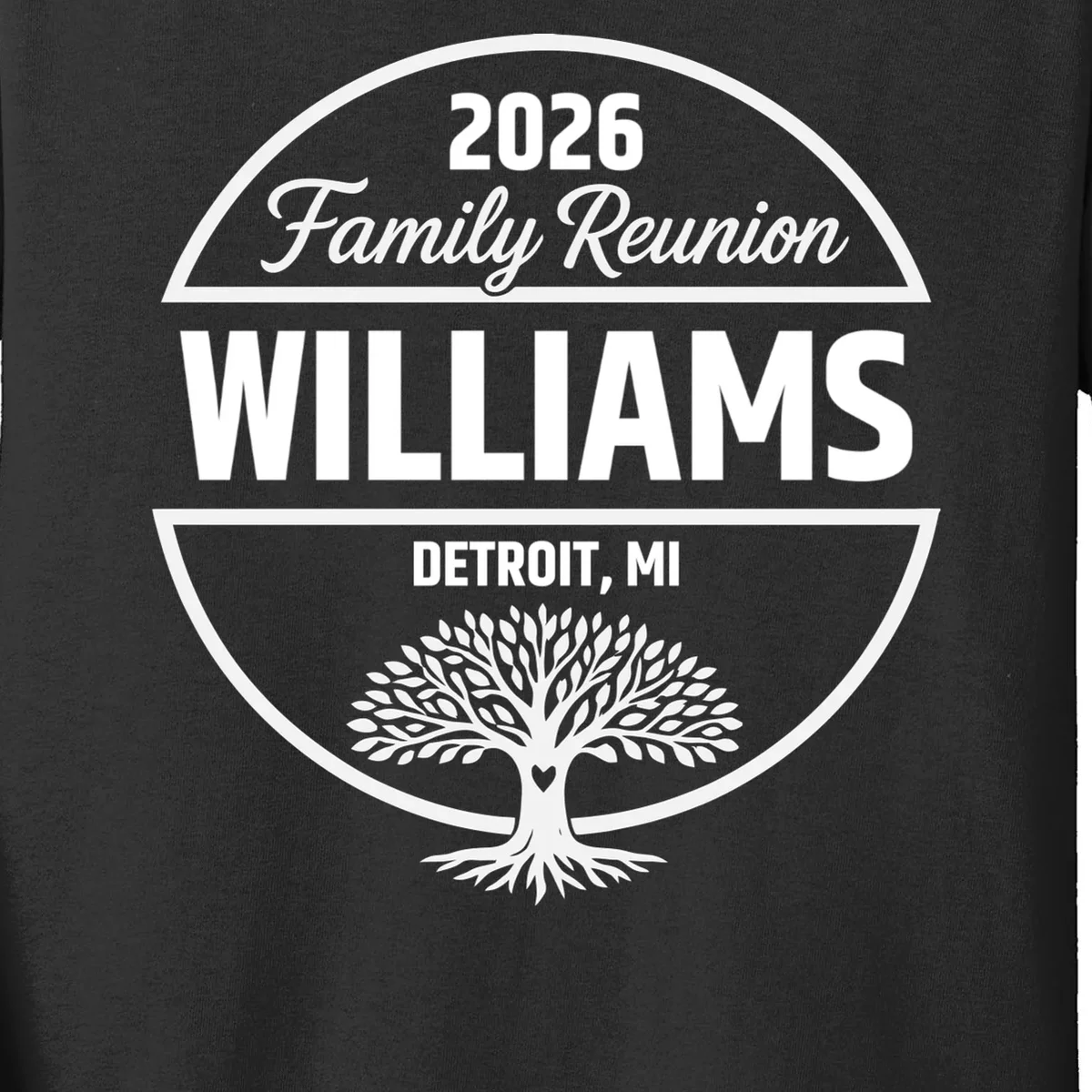 Custom Family Reunion Family Tree Kids Long Sleeve Shirt - Front - Close-up