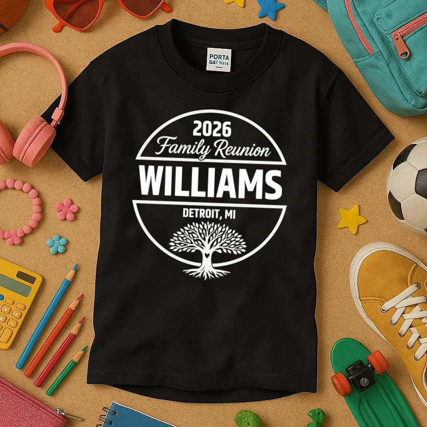 Custom Family Reunion Family Tree Kids T-Shirt - Front 2