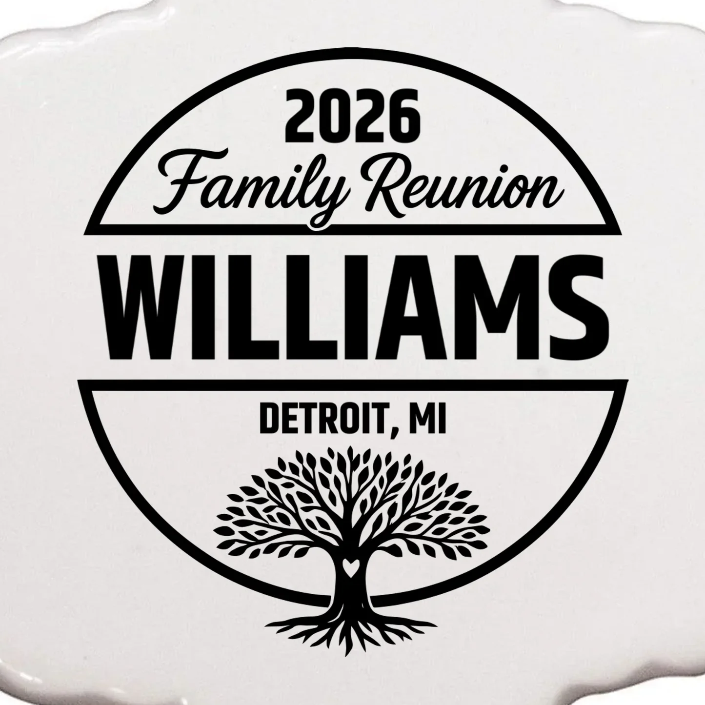 Custom Family Reunion Family Tree Ornament - Front - Close-up