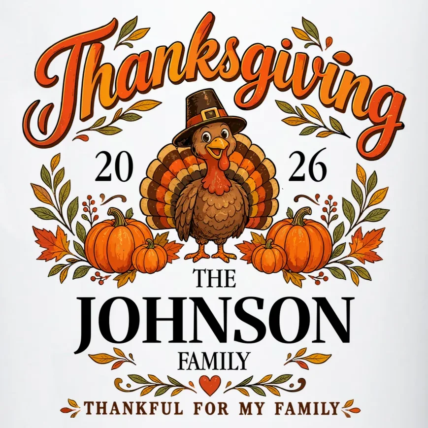 Custom Family Name Thanksgiving 20oz Tumbler - Front - Close-up