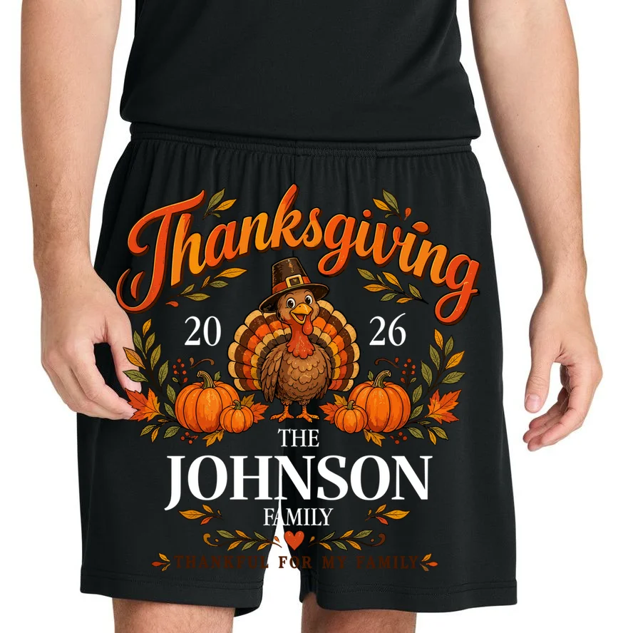Personalized Thanksgiving Shirt Custom Family Thanksgiving Turkey Day Men's Shorts - Front 1
