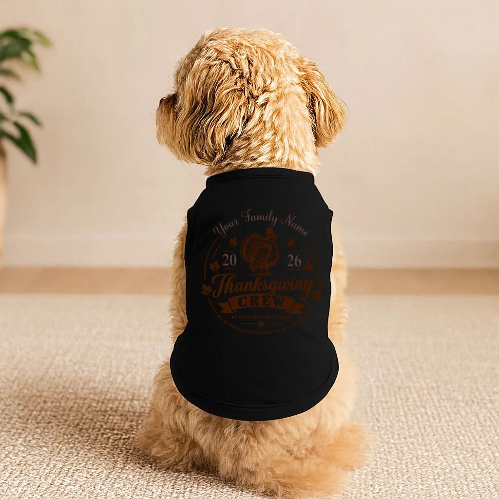 Custom Family Thanksgiving Doggie Tank - Front 1