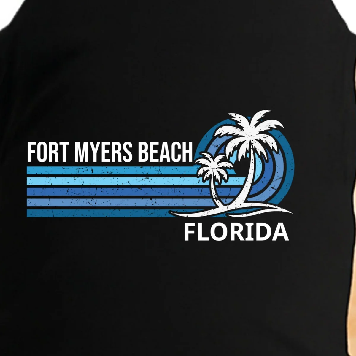 Custom Family Vacation Personalized Beach Gift Retro Doggie Tank - Front - Close-up