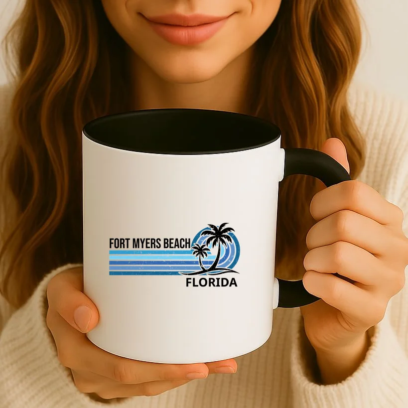 Custom Family Vacation Personalized Beach Gift Retro Coffee Mug - Front 2
