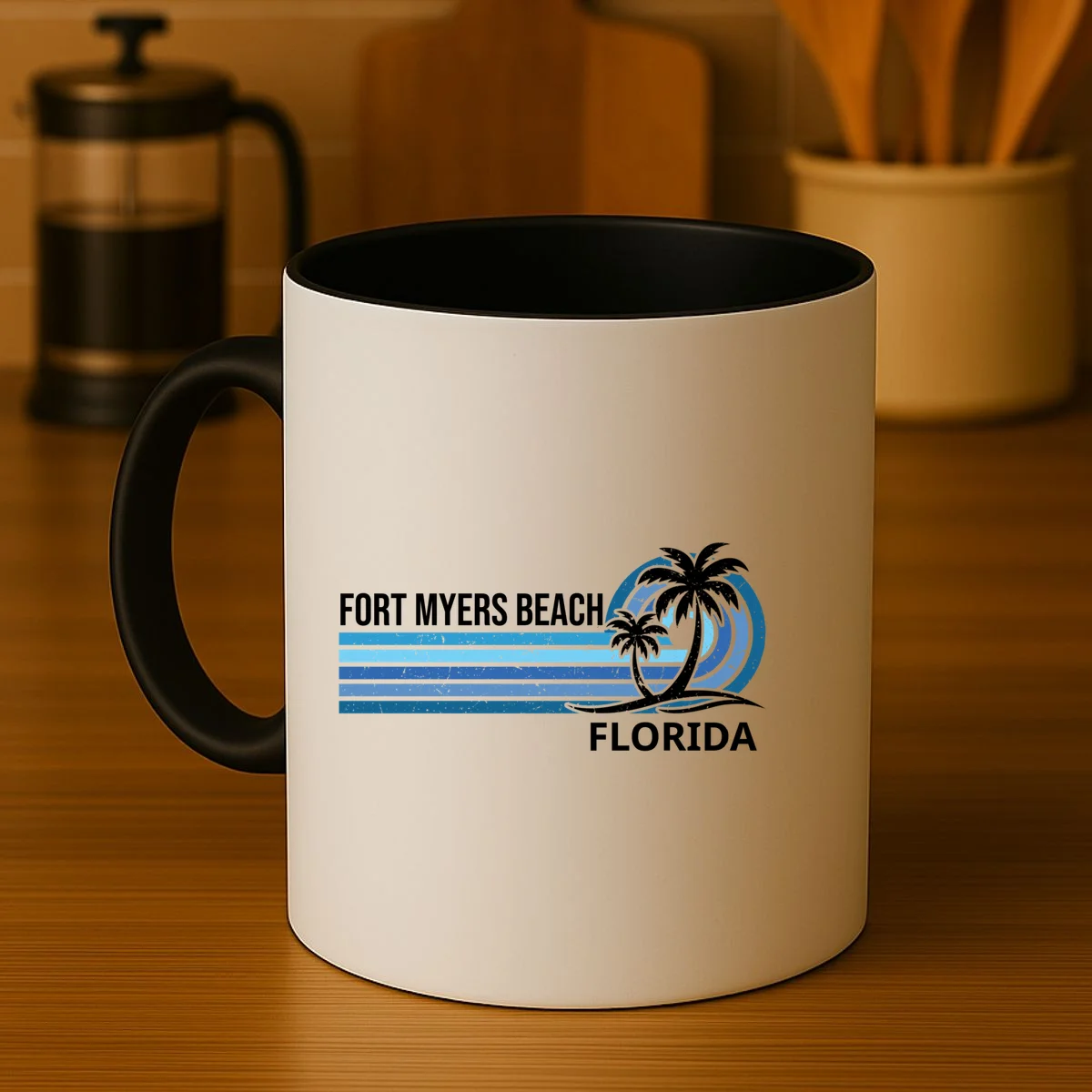 Custom Family Vacation Personalized Beach Gift Retro Coffee Mug - Front 3