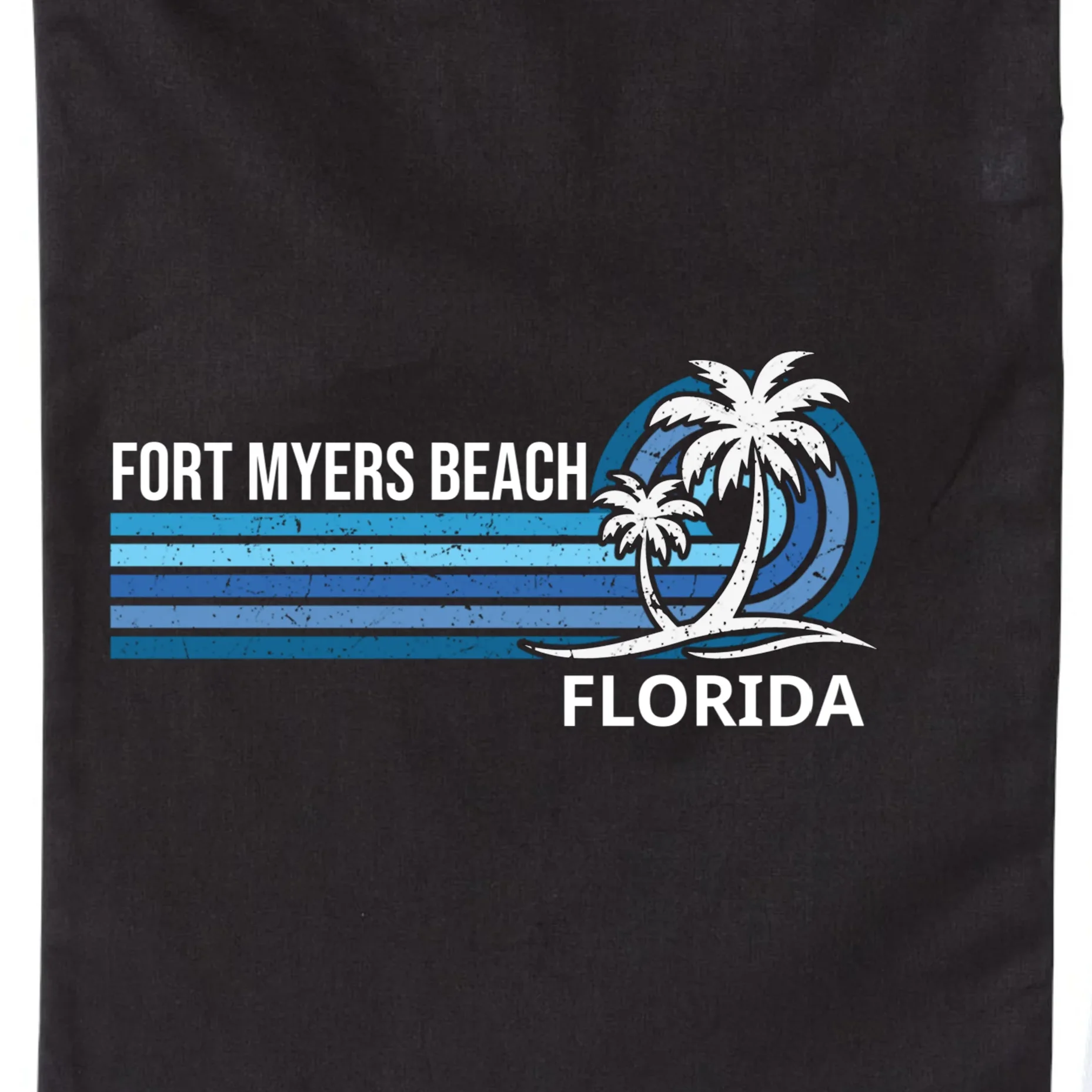 Custom Family Vacation Personalized Beach Gift Retro Drawstring Bag - Front - Close-up
