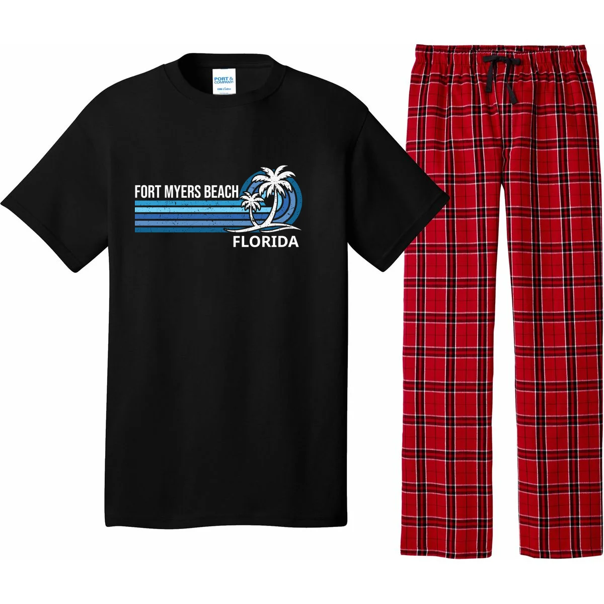 Custom Family Vacation Personalized Beach Gift Retro Pajama Set - Front