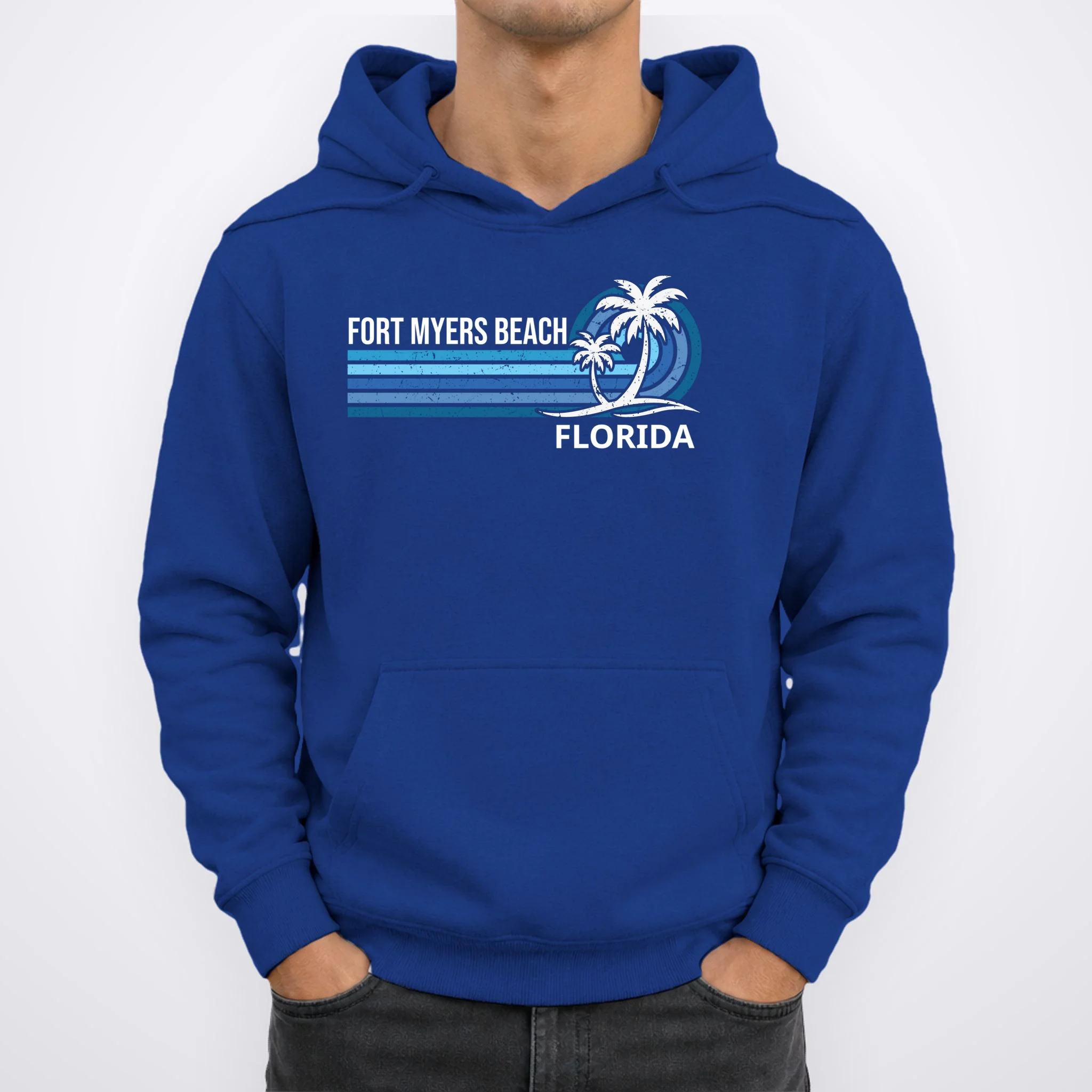 Custom Family Vacation Personalized Beach Gift Retro Men's Hoodie - Front 1