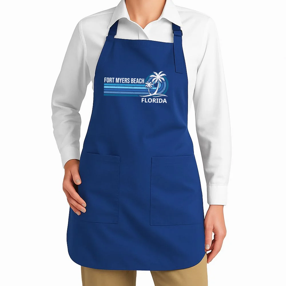 Custom Family Vacation Personalized Beach Gift Retro Apron - Front 1
