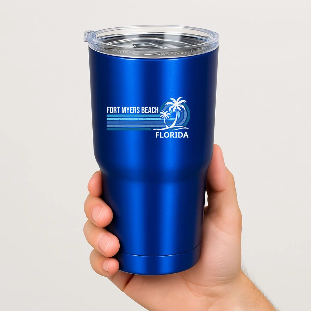 Custom Family Vacation Personalized Beach Gift Retro 20oz Tumbler - Front 1