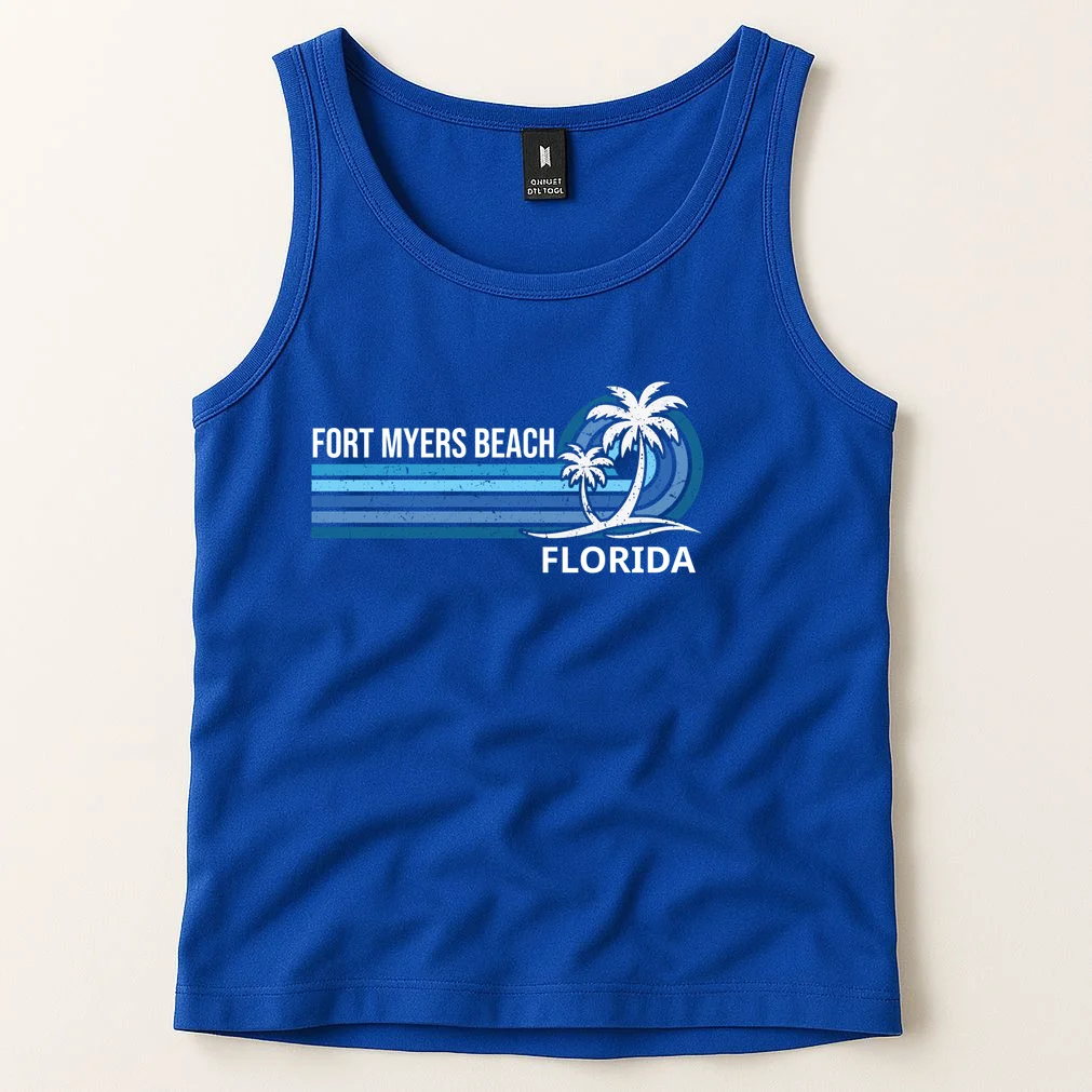 Custom Family Vacation Personalized Beach Gift Retro Tank Top - Front 1