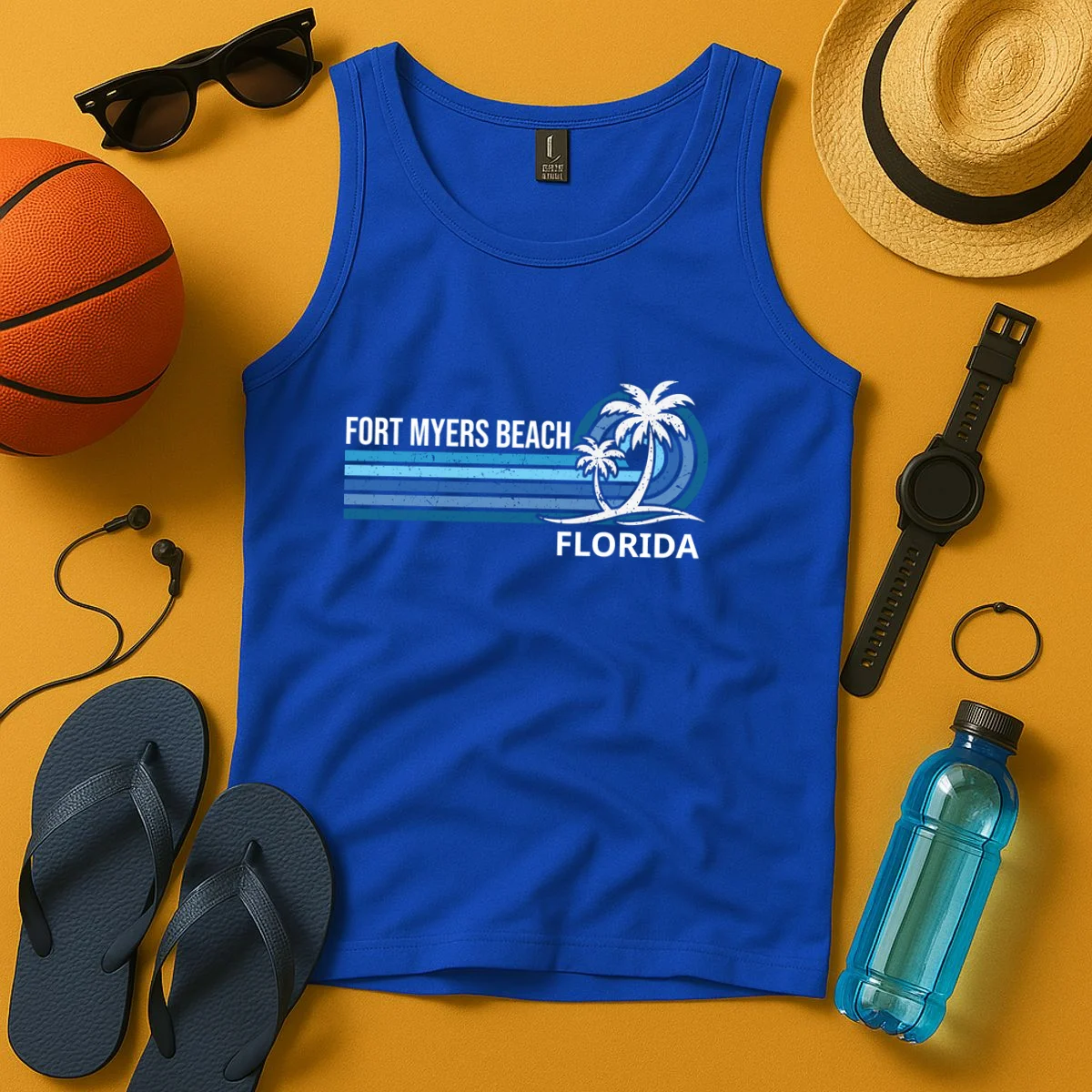 Custom Family Vacation Personalized Beach Gift Retro Tank Top - Front 3