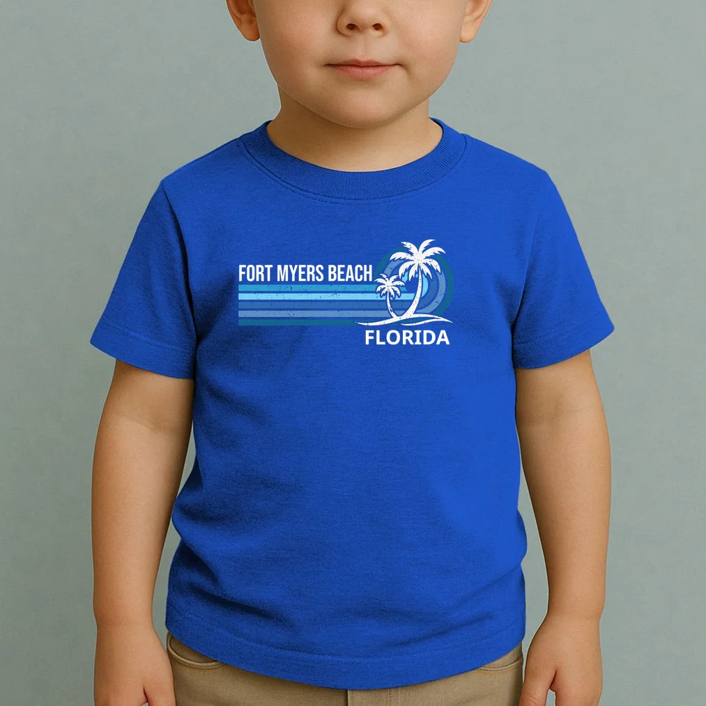 Custom Family Vacation Personalized Beach Gift Retro Toddler T-Shirt - Front 1