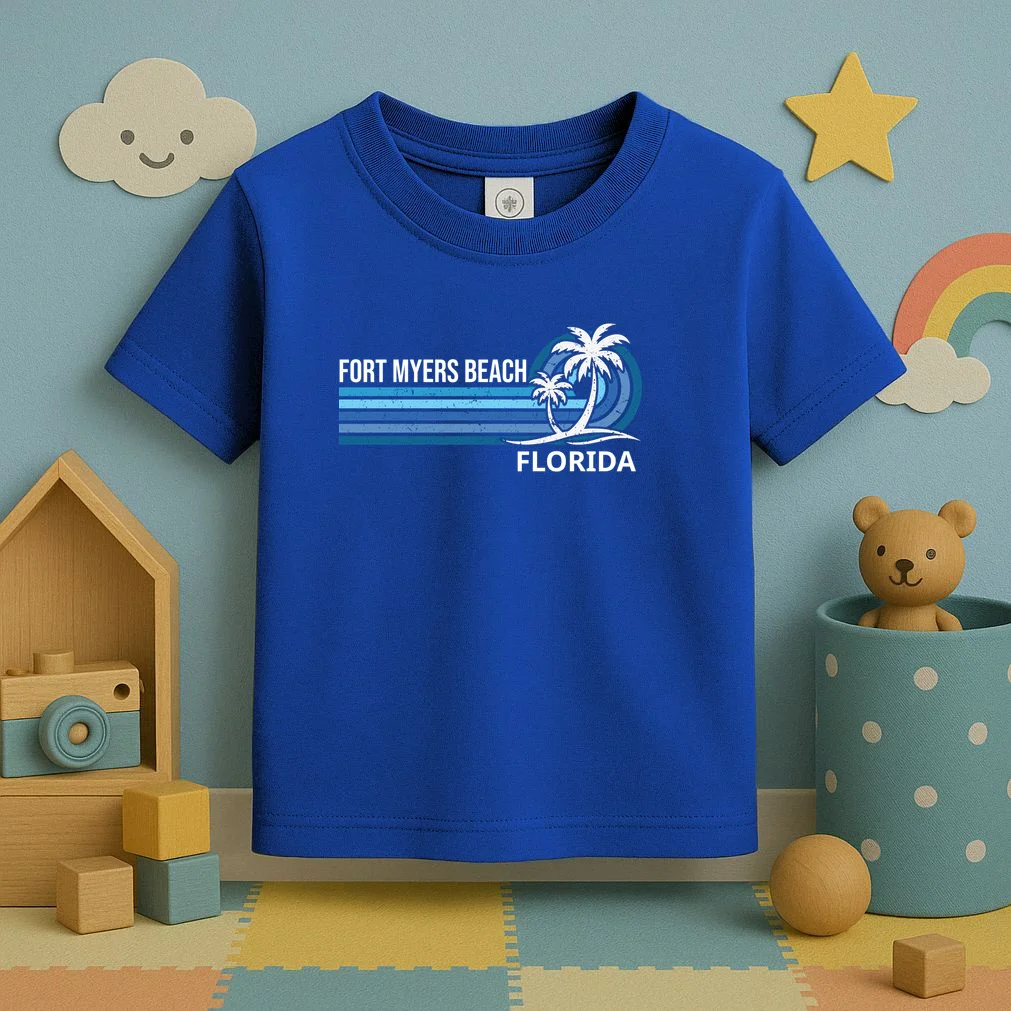 Custom Family Vacation Personalized Beach Gift Retro Toddler T-Shirt - Front 2