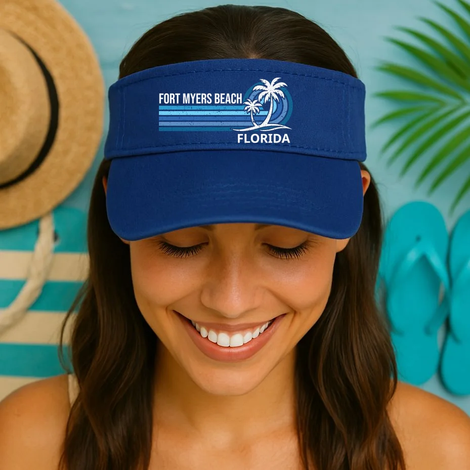 Custom Family Vacation Personalized Beach Gift Retro Visor - Front 1