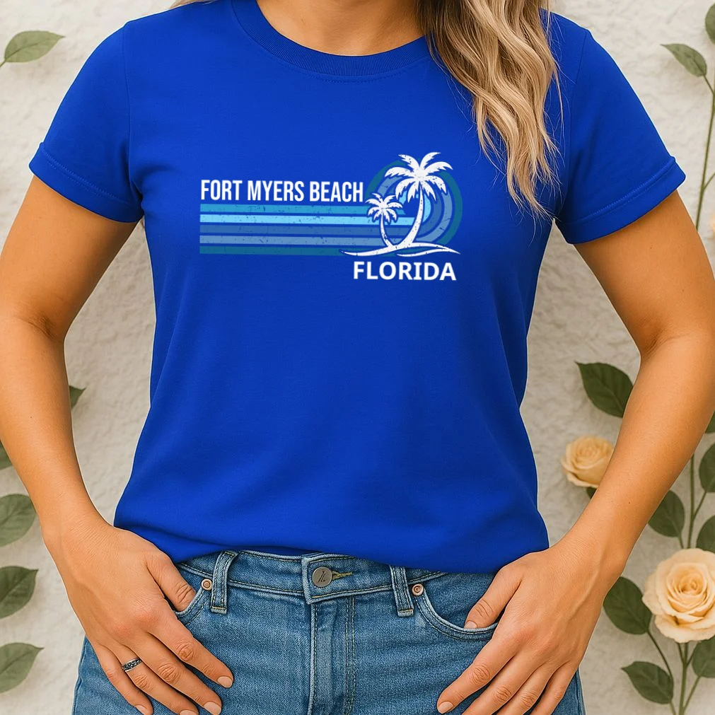 Custom Family Vacation Personalized Beach Gift Retro Women's T-Shirt - Front 1