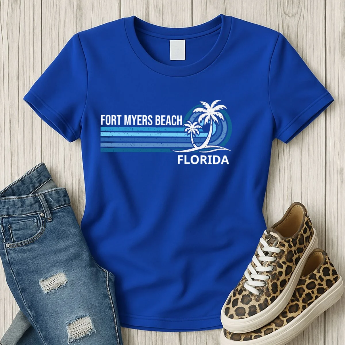 Custom Family Vacation Personalized Beach Gift Retro Women's T-Shirt - Front 2