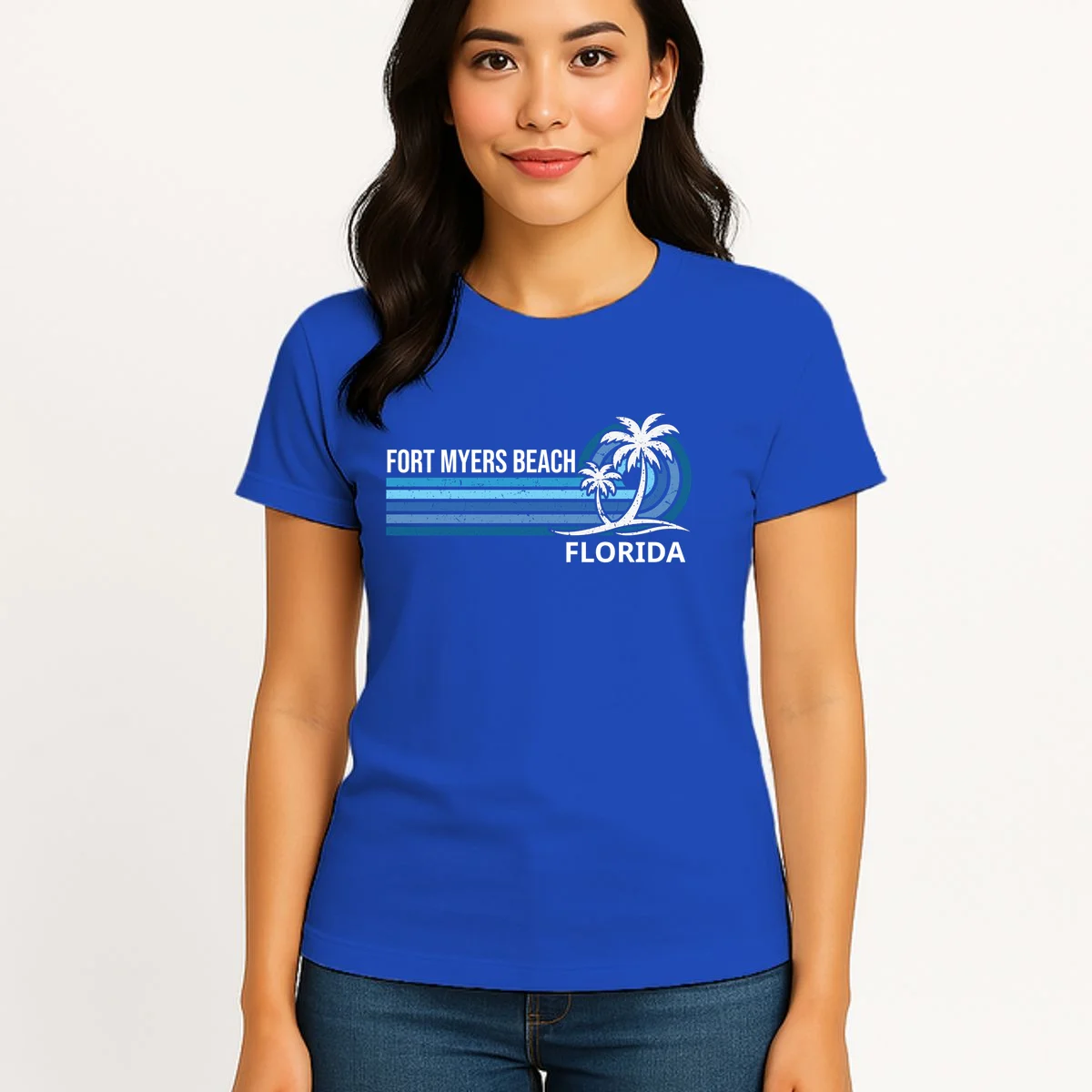 Custom Family Vacation Personalized Beach Gift Retro Women's T-Shirt - Front 3