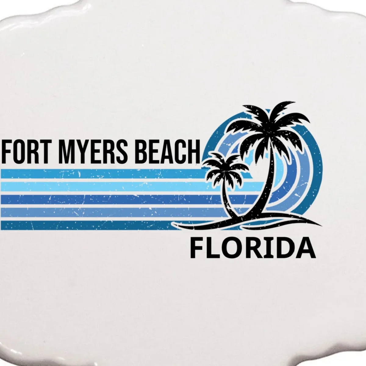 Custom Family Vacation Personalized Beach Gift Retro Ornament - Front - Close-up