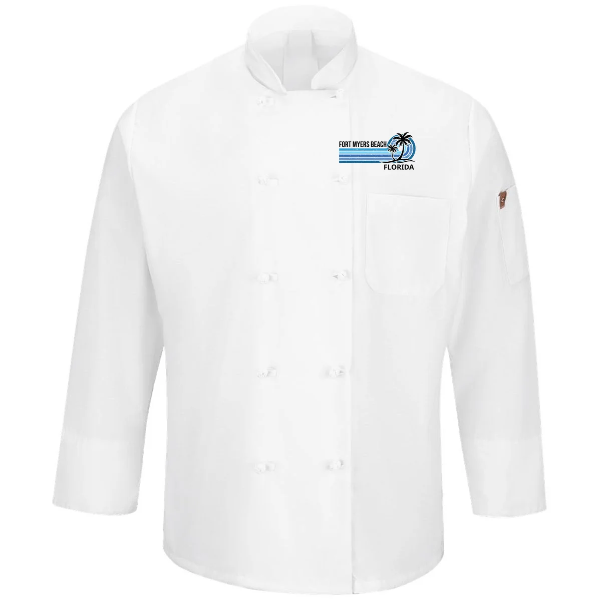Custom Family Vacation Personalized Beach Gift Retro Men's Chef Coat - Front