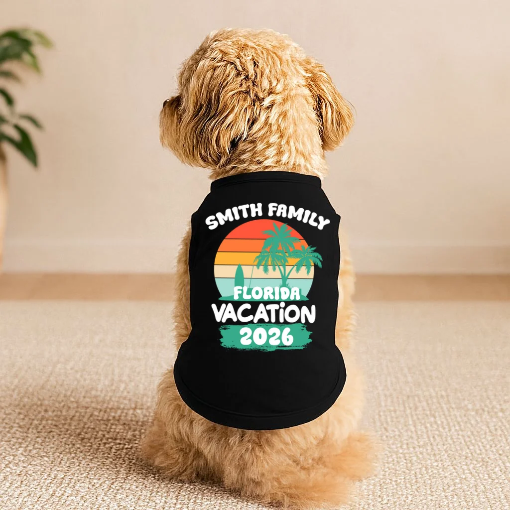 Custom Family Vacation Trip Personalized Doggie Tank - Front 1