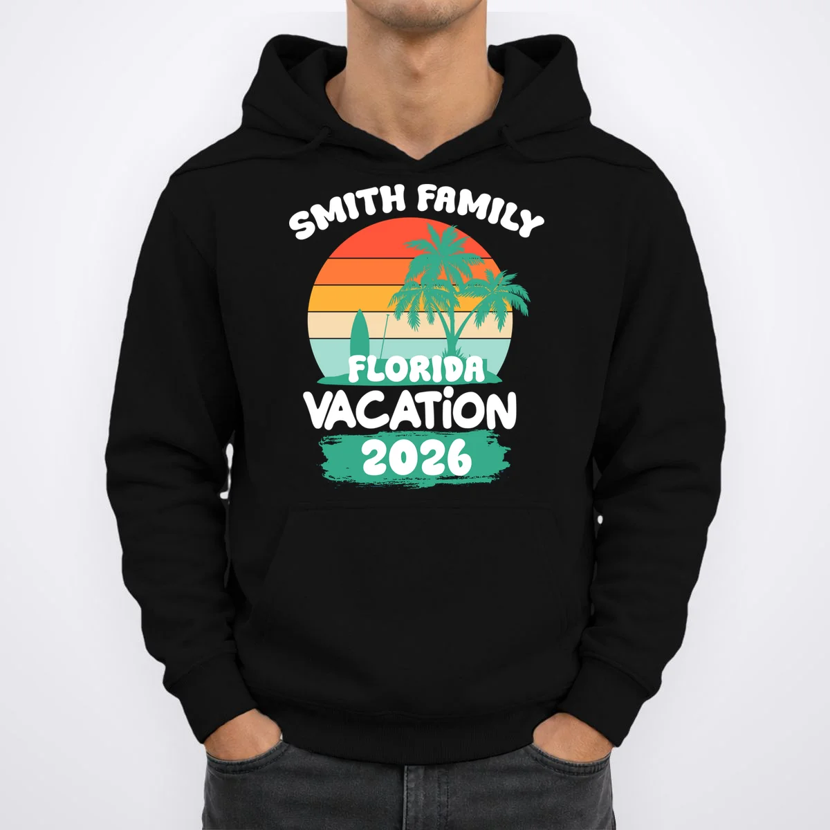 Custom Family Vacation Trip Personalized Men's Hoodie - Front 1