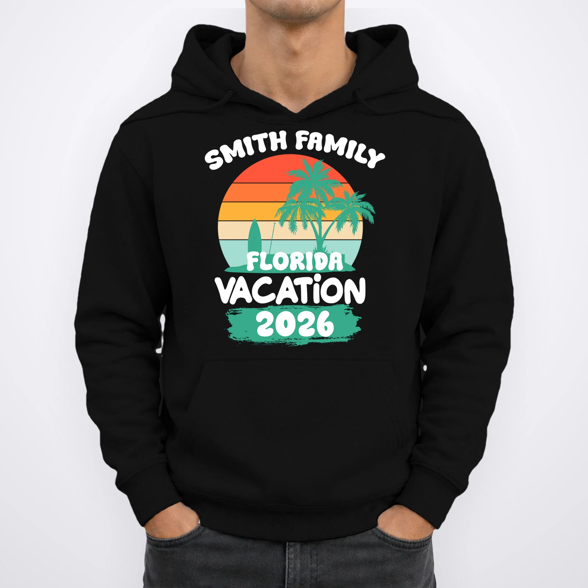 Custom Family Vacation Trip Personalized Men's Hoodie - Front 1