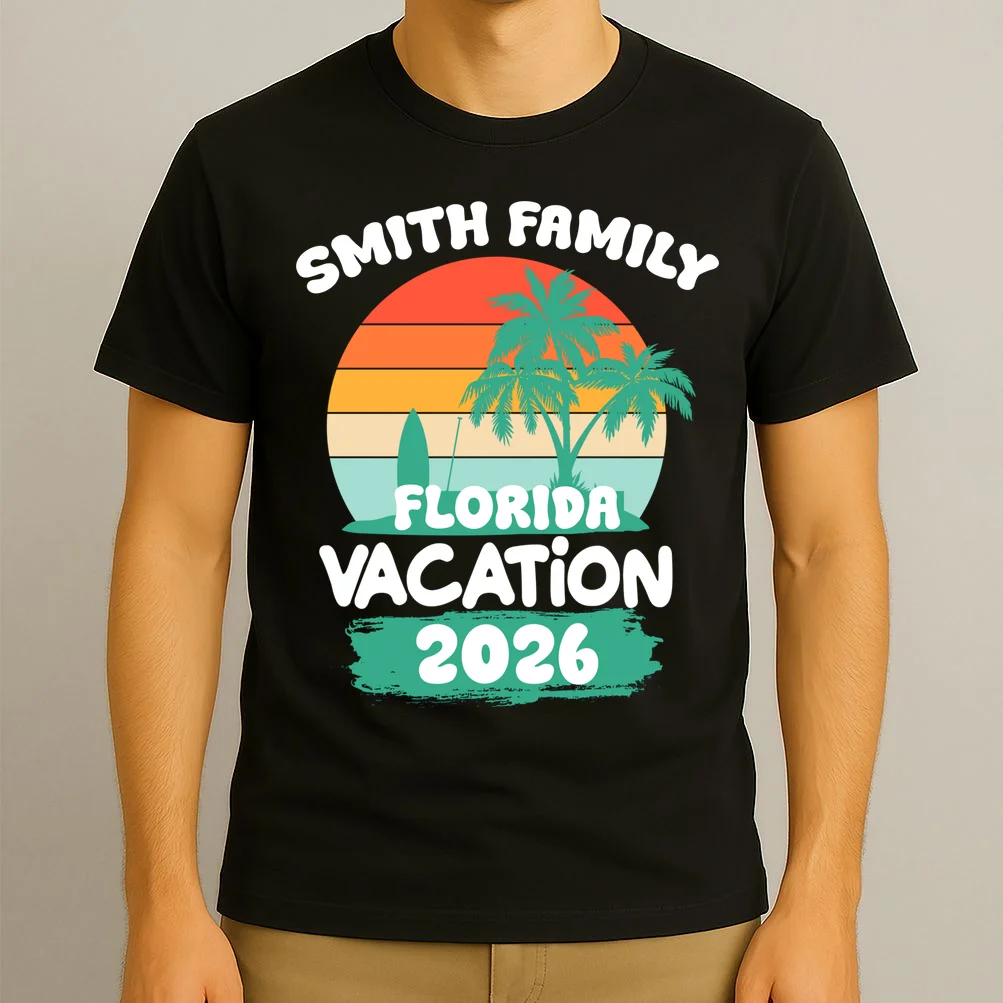 Custom Family Vacation Trip Personalized T-Shirt - Front 3