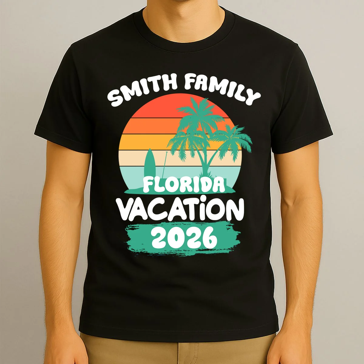 Custom Family Vacation Trip Personalized T-Shirt - Front 3