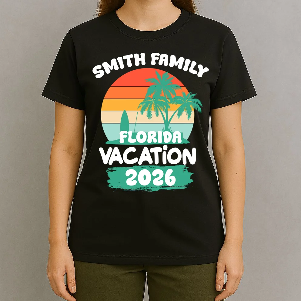 Custom Family Vacation Trip Personalized T-Shirt - Front 4