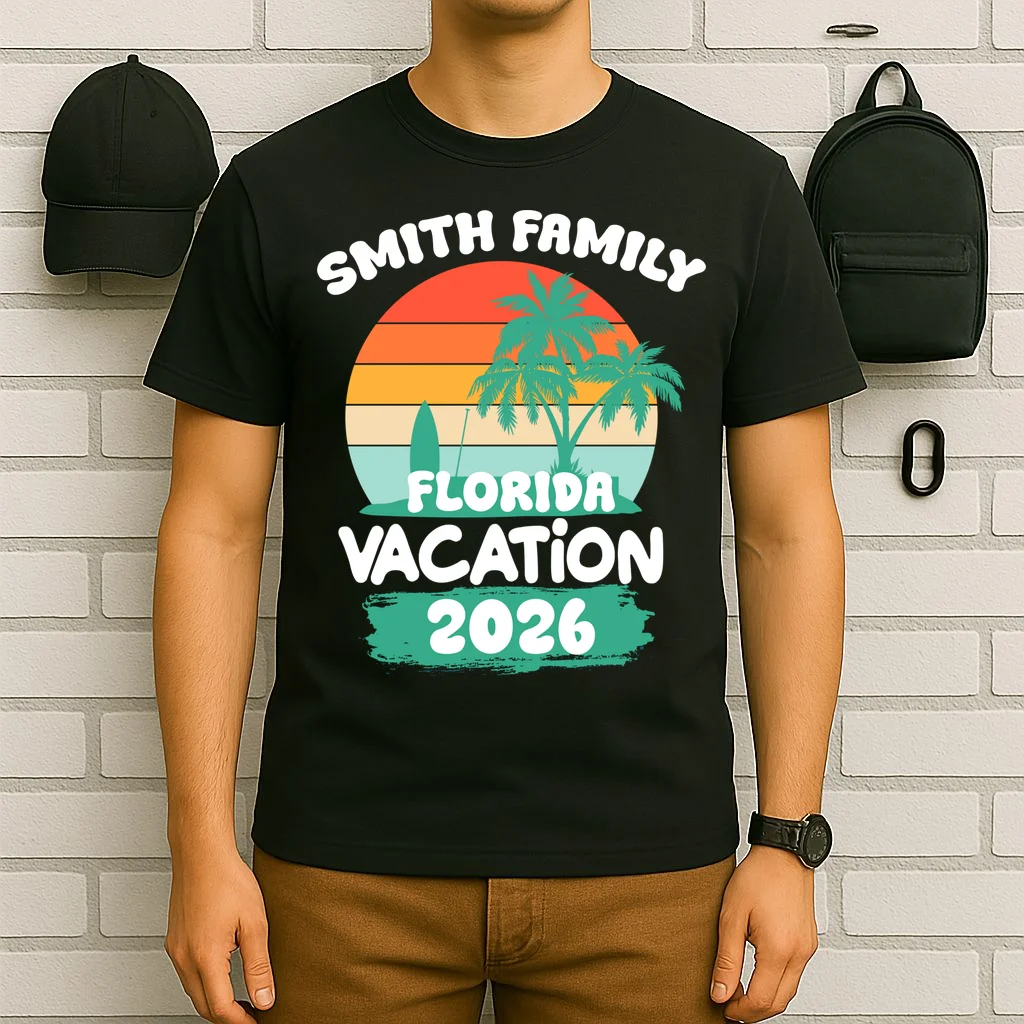 Custom Family Vacation Trip Personalized T-Shirt - Front 6