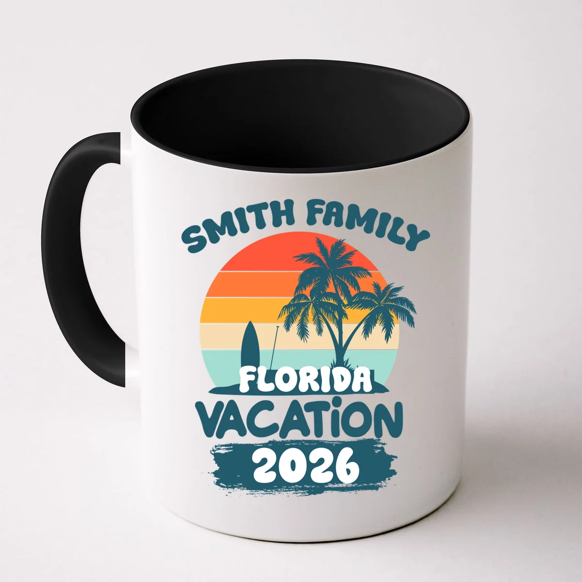 Custom Family Vacation Trip Personalized Coffee Mug - Front