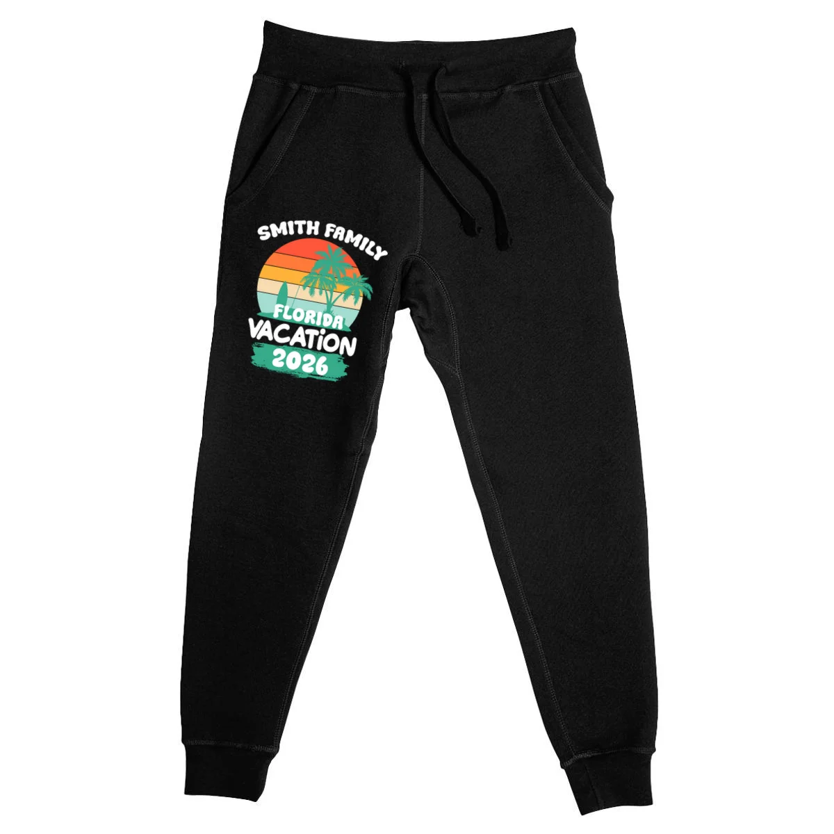 Custom Family Vacation Trip Personalized Men's Sweatpants - Front