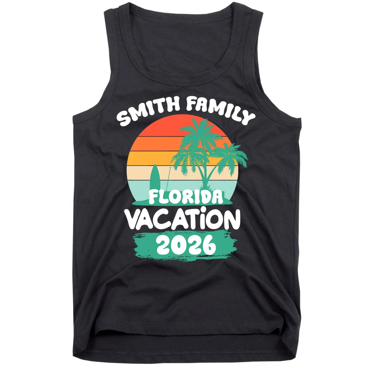 Custom Family Vacation Trip Personalized Tank Top - Front