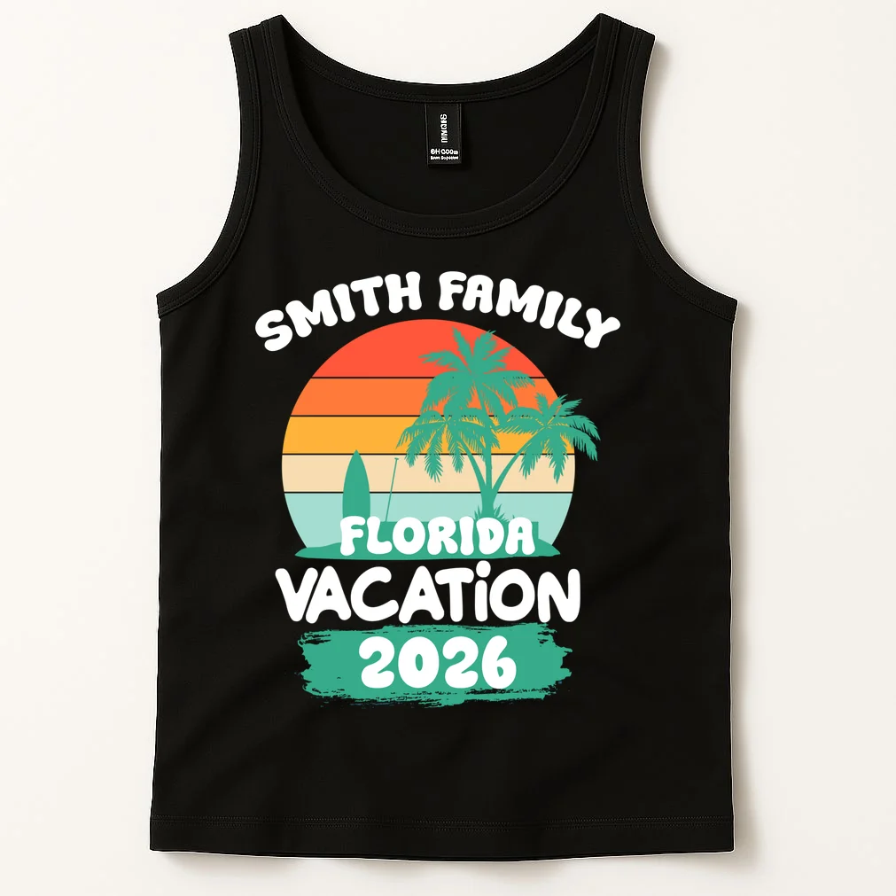 Custom Family Vacation Trip Personalized Tank Top - Front 1