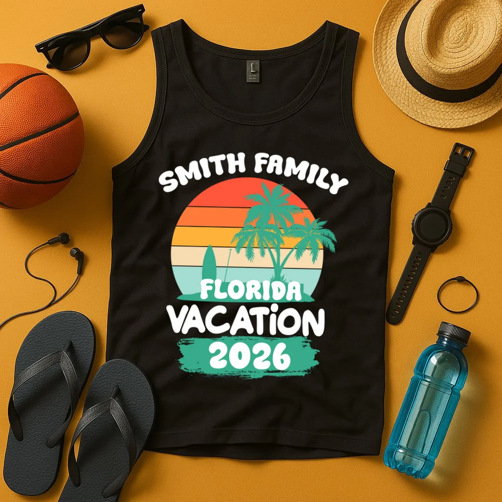 Custom Family Vacation Trip Personalized Tank Top - Front 3
