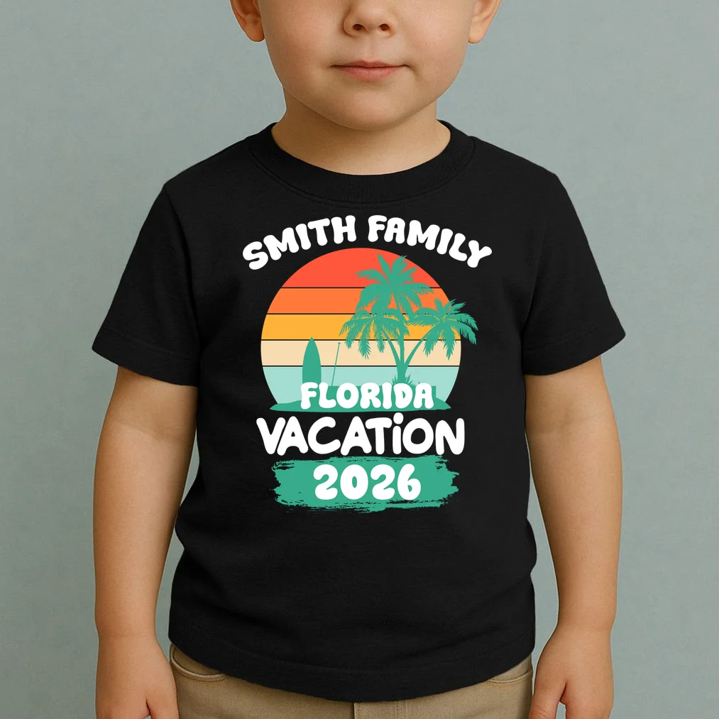 Custom Family Vacation Trip Personalized Toddler T-Shirt - Front 1