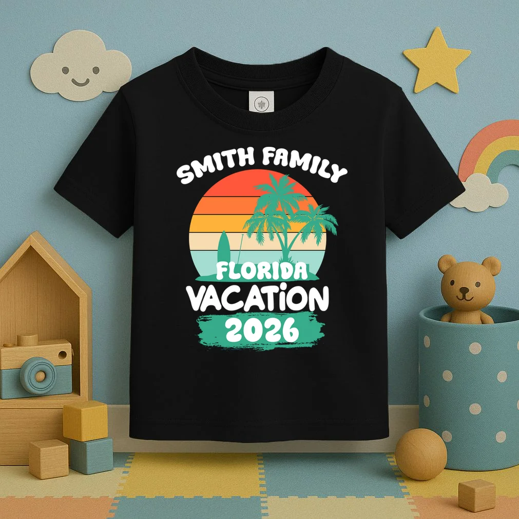 Custom Family Vacation Trip Personalized Toddler T-Shirt - Front 2
