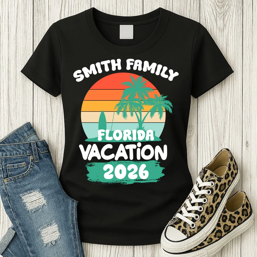 Custom Family Vacation Trip Personalized Women's T-Shirt - Front 2