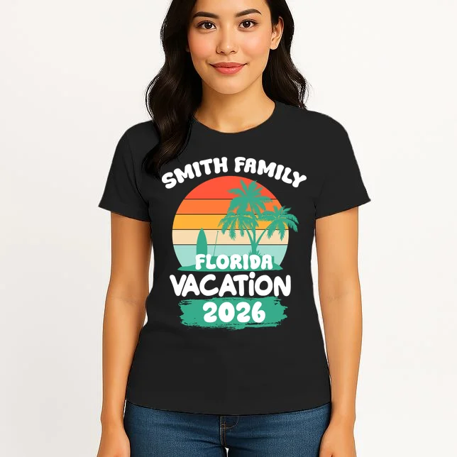 Custom Family Vacation Trip Personalized Women's T-Shirt - Front 3