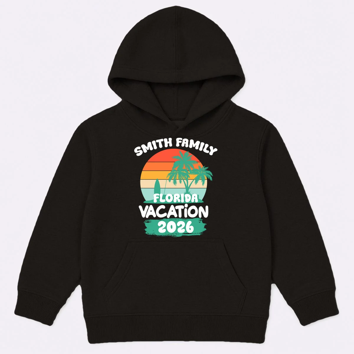 Custom Family Vacation Trip Personalized Kids Hoodie - Front
